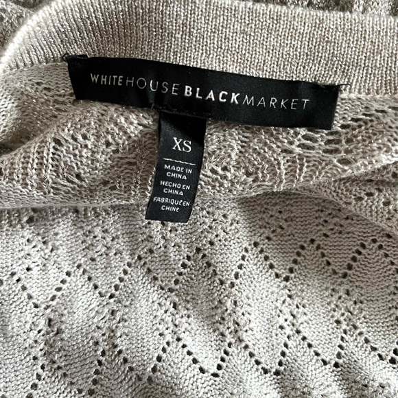 WHBM•metallic open front midi cardigan XS EUC - Picture 5 of 6